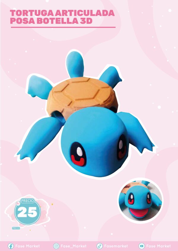 tortuga articulada posa botella